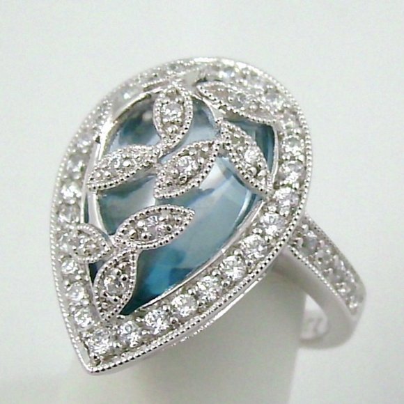 Epiphany Diamonique Overlay Cabochon Ring - Picture 3 of 8